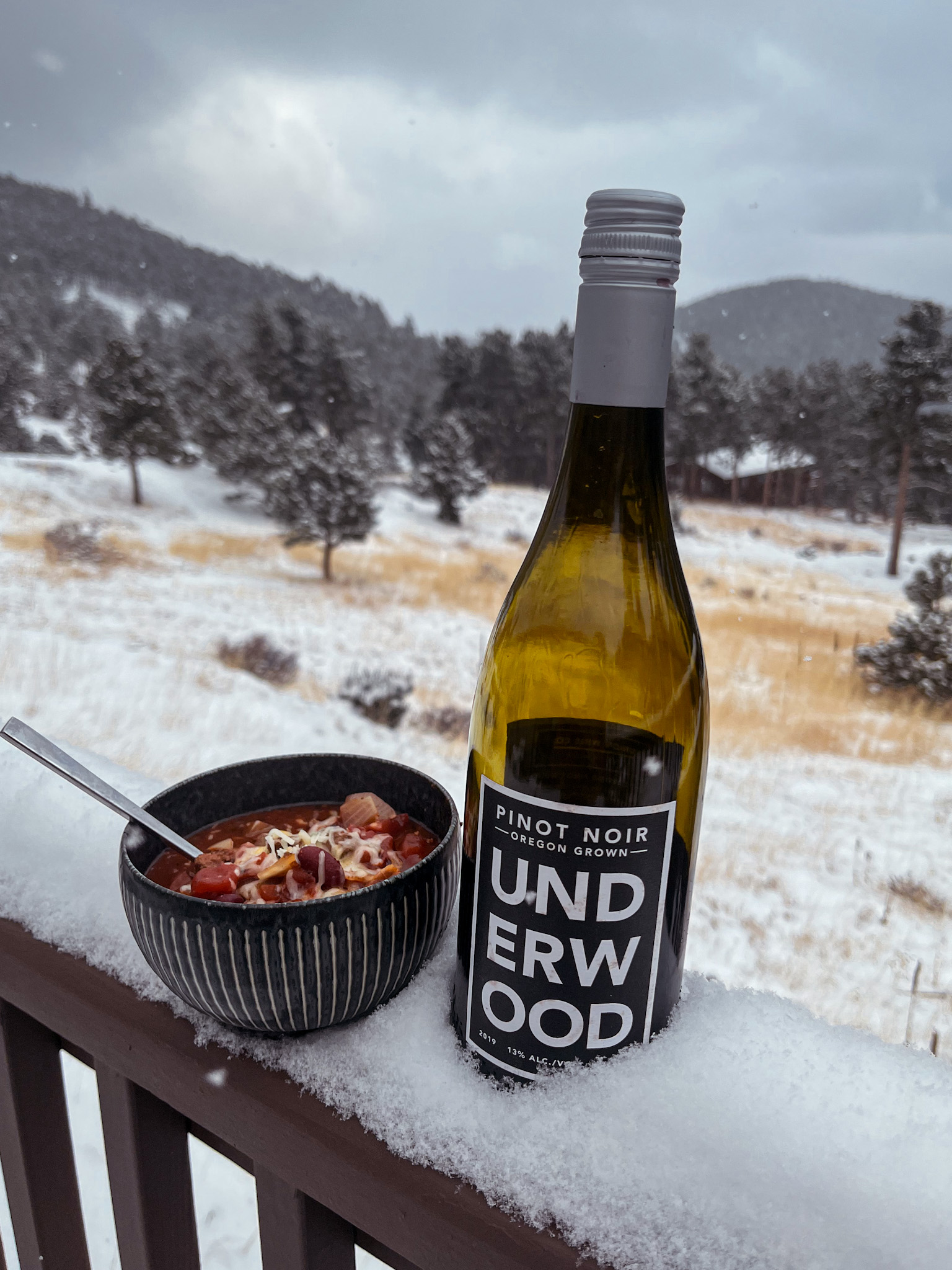 Red Wine Chili with Underwood Pinot Noir